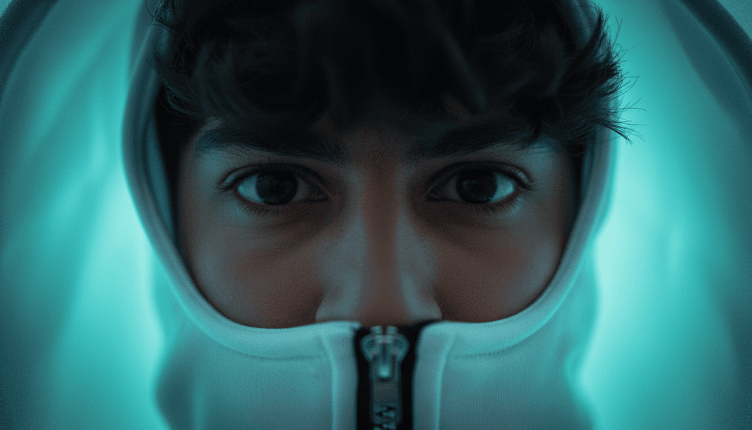 IA analysant les formes d'onde et les paroles de 'back to friends' de sombr, visualisant les thèmes de retrouvailles et d'amitié dans le style indie rock.