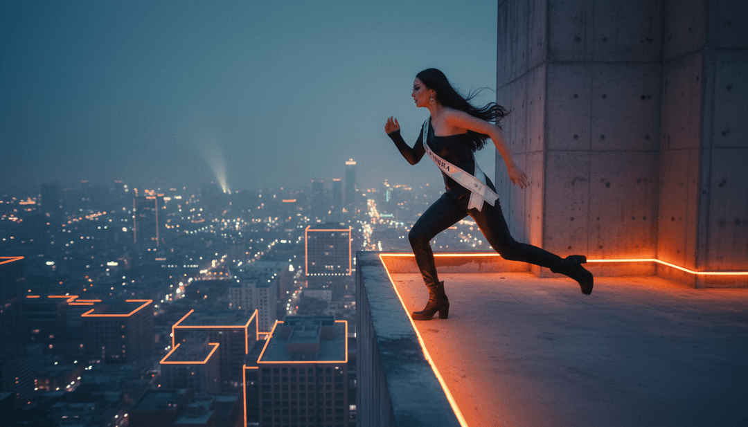 Freebeat.ai का यूजर इंटरफ़ेस एक 'chorus 2.mp3' म्यूजिक वीडियो प्रोजेक्ट दिखा रहा है, जिसमें संपादन, निर्यात और एक प्रमुख प्ले बटन के विकल्प हैं।