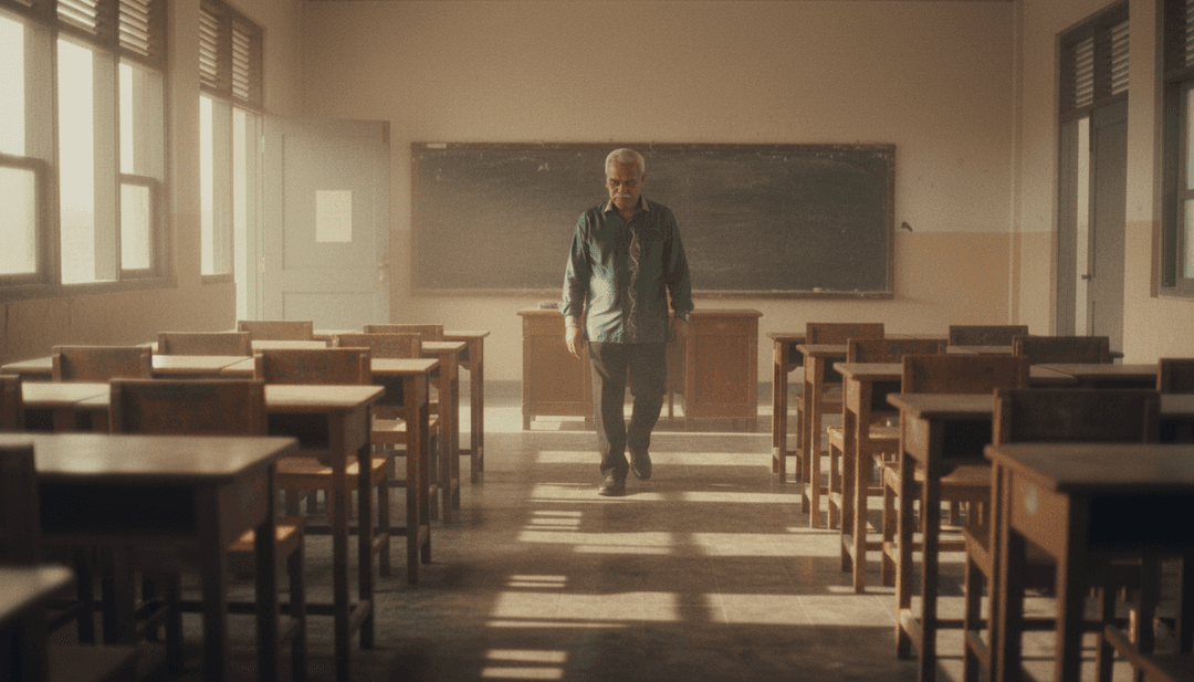 A IA traduz riffs de guitarra acústica e harmonias vocais pop de 'Guru Selamanya' em cenas visuais fluidas.