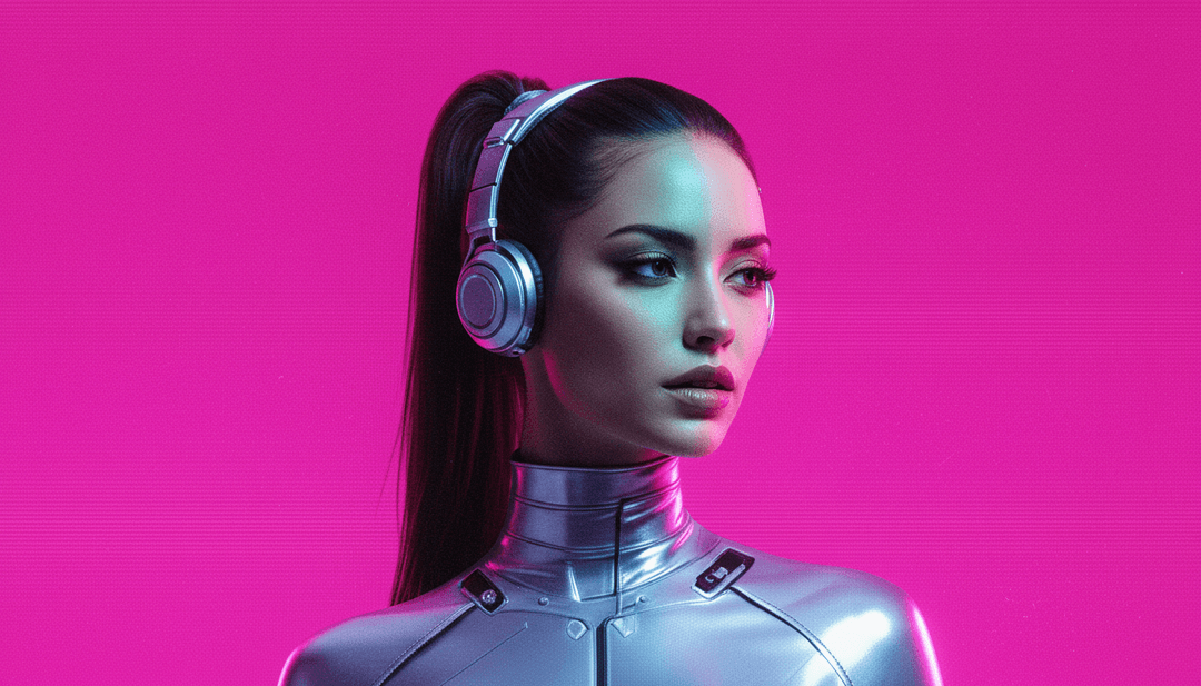 DJの手がデッキを操作するダイナミックなアニメーション。デジタルな光の軌跡と進化する抽象的なフォームに囲まれ、テックハウスのトラックに完璧に同期しています。