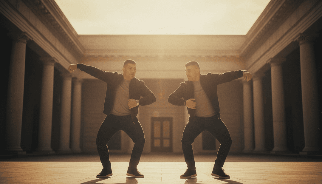 Animação digital de uma figura solitária caminhando por um bazar histórico, com transições para close-ups de motivos turcos tradicionais, sincronizados com o tempo e as mudanças emocionais da música.