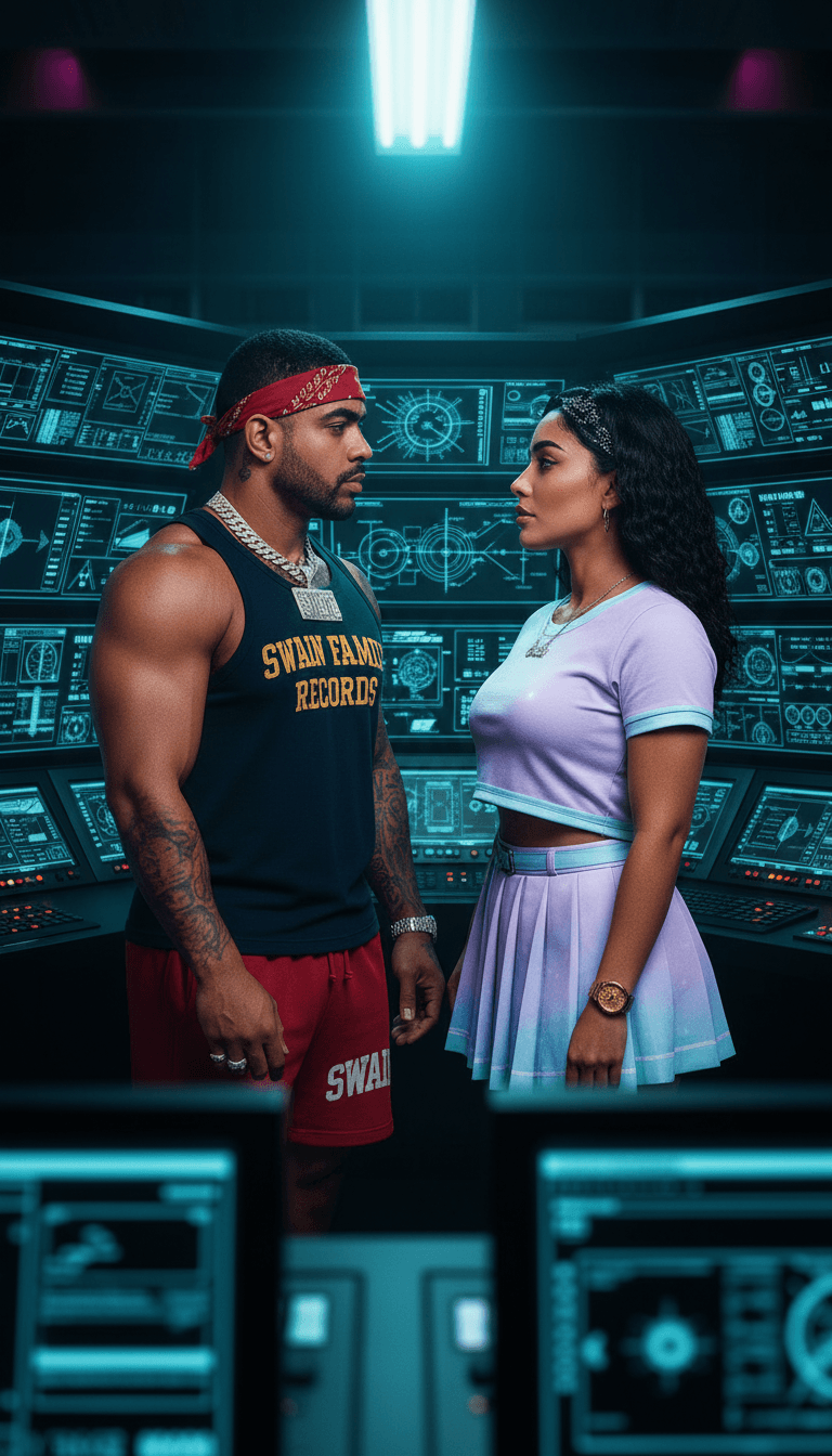 freebeat.ai 创作的令人惊叹的专业级音乐视频,以 v5 的歌曲 'new intro # 1.mp3 (Remix)' 为特色,带有用户界面叠加。