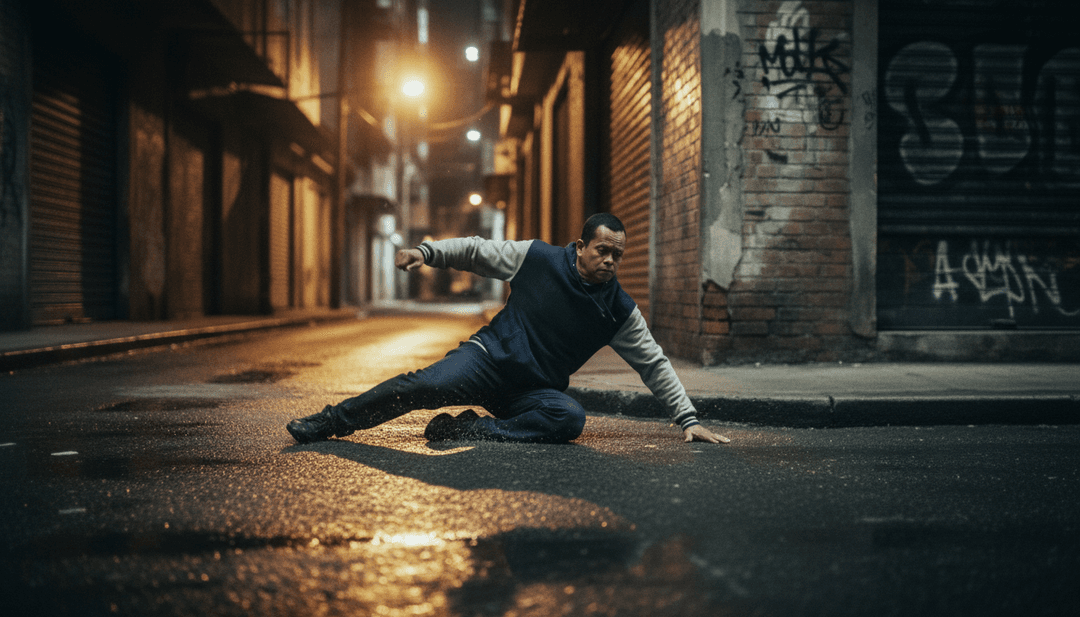 分屏视图,一侧显示动态的AI生成音乐视频,另一侧显示freebeat.ai的用户界面,鼓励用户创建自己独特的音乐封面。