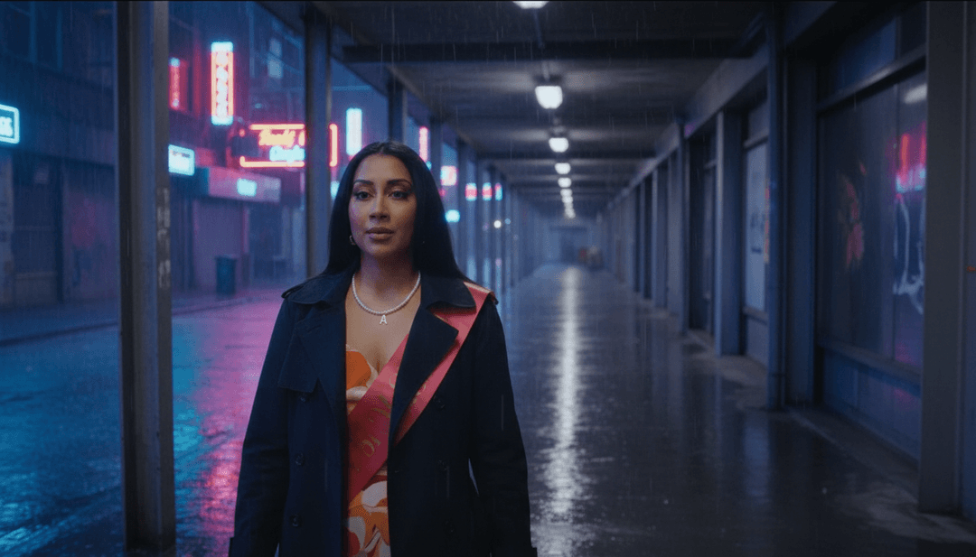 Sequenza visiva generata dall'IA per Lxvz's GO (PlaqueBoyMax Stream), che mostra scene dinamiche trap e hip-hop con testi sincronizzati