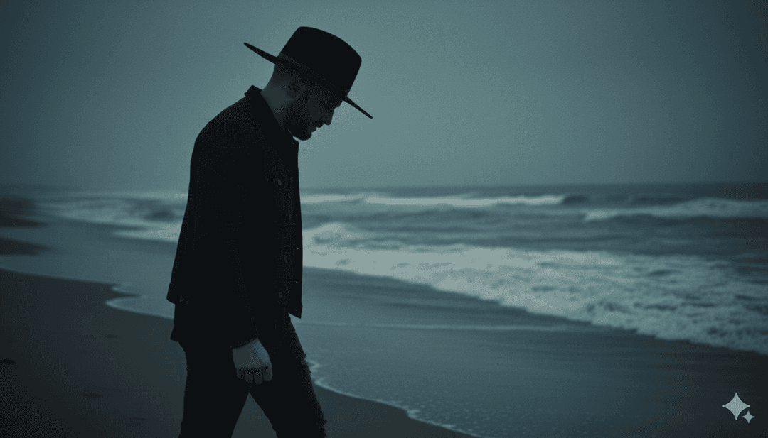 Visualizzazione astratta di onde sonore che fondono motivi mediorientali con impulsi elettronici, rappresentando la fusione di generi del brano.