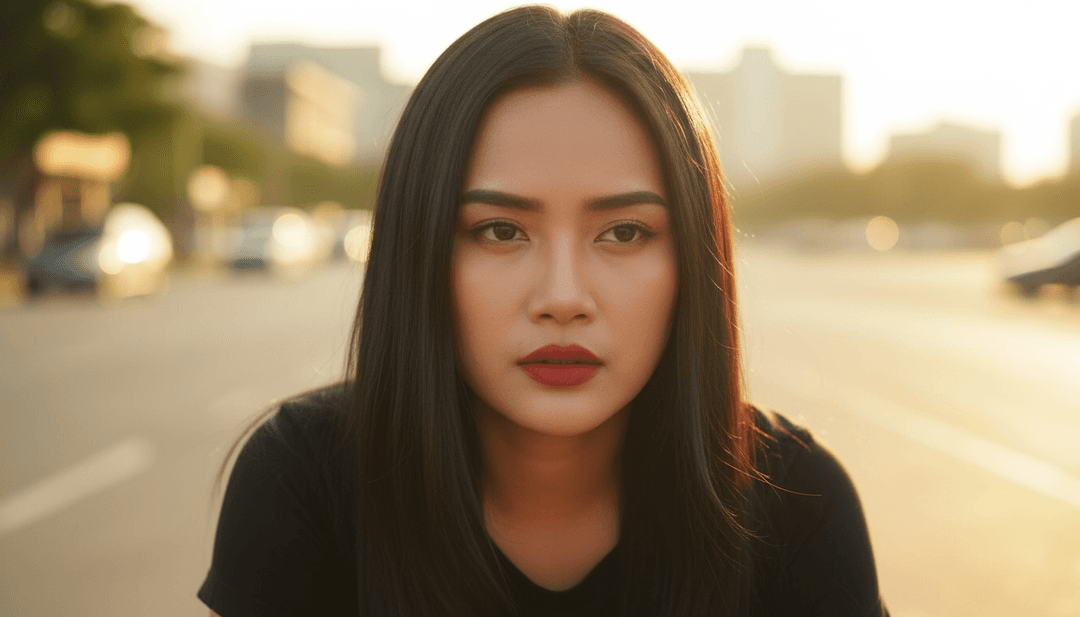 Scene dinamiche da un video musicale con ballerini in abiti indonesiani moderni e tradizionali, colori vivaci e paesaggi urbani futuristici.