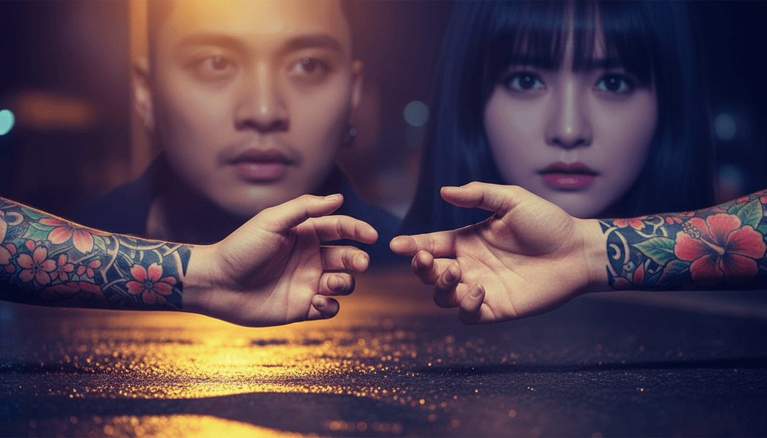 freebeat.aiのAIがダンドゥット音楽を分析している鮮やかなデジタル表現。音波がカラフルな視覚コンセプトに変化する様子を示す。