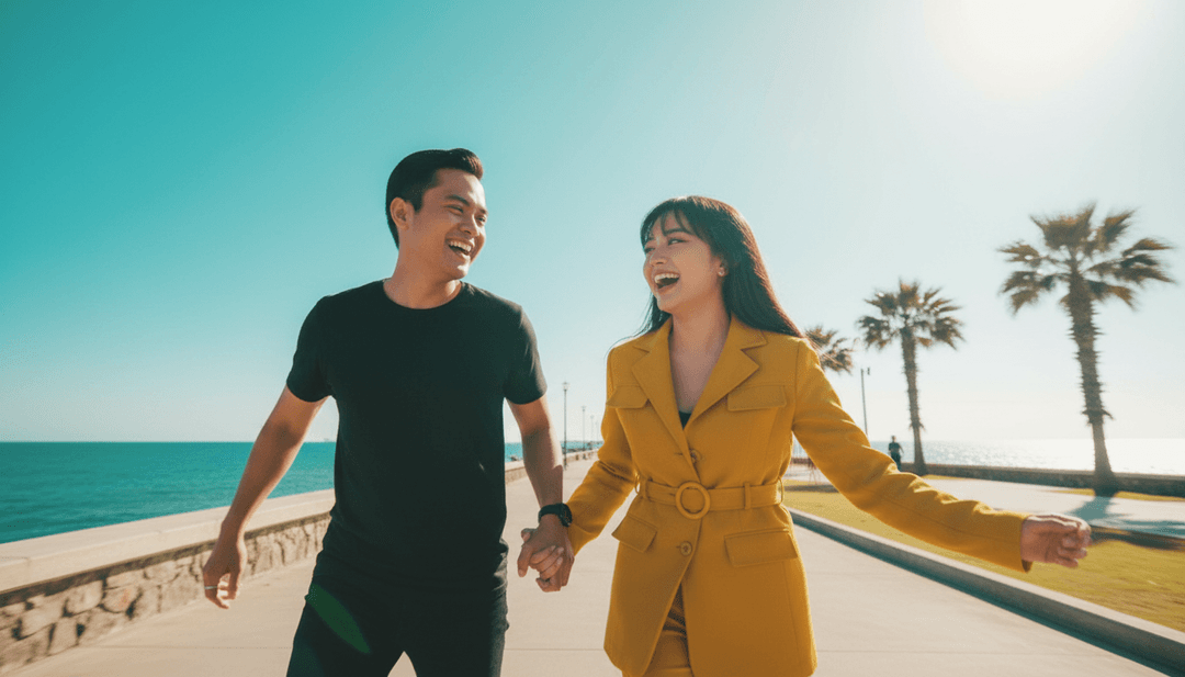 '23.wav'のダンドゥット・コプロ音楽のダイナミックな融合を表現する、伝統的なダンサーと現代的な都市景観のエネルギッシュで同期されたビジュアル。