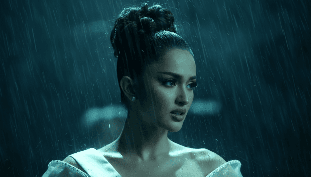 Geração visual dinâmica para 'when you look in my esyes 2.mp3', mostrando cenas intensas de luta e resolução, refletindo a dinâmica metalcore/post-hardcore.