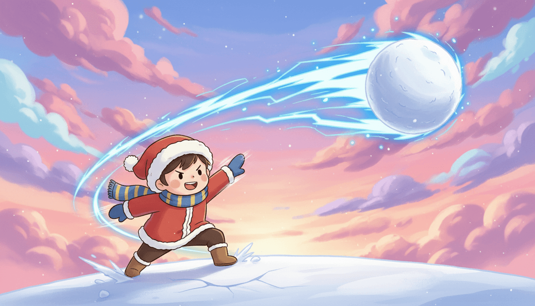 Um videoclipe de anime finalizado para 'Schneeballschlacht im Wintertraum' sendo reproduzido em uma tela futurista, exibindo visuais vibrantes.