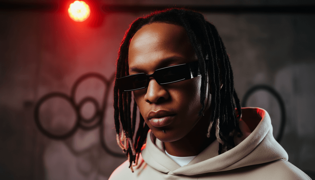 एक एआई का दृश्य प्रतिनिधित्व जो एक शक्तिशाली 808 ड्रॉप को स्क्रीन कंपकंपी में और तीव्र गीतात्मक प्रस्तुति को गतिशील टेक्स्ट एनिमेशन में परिवर्तित करता है।