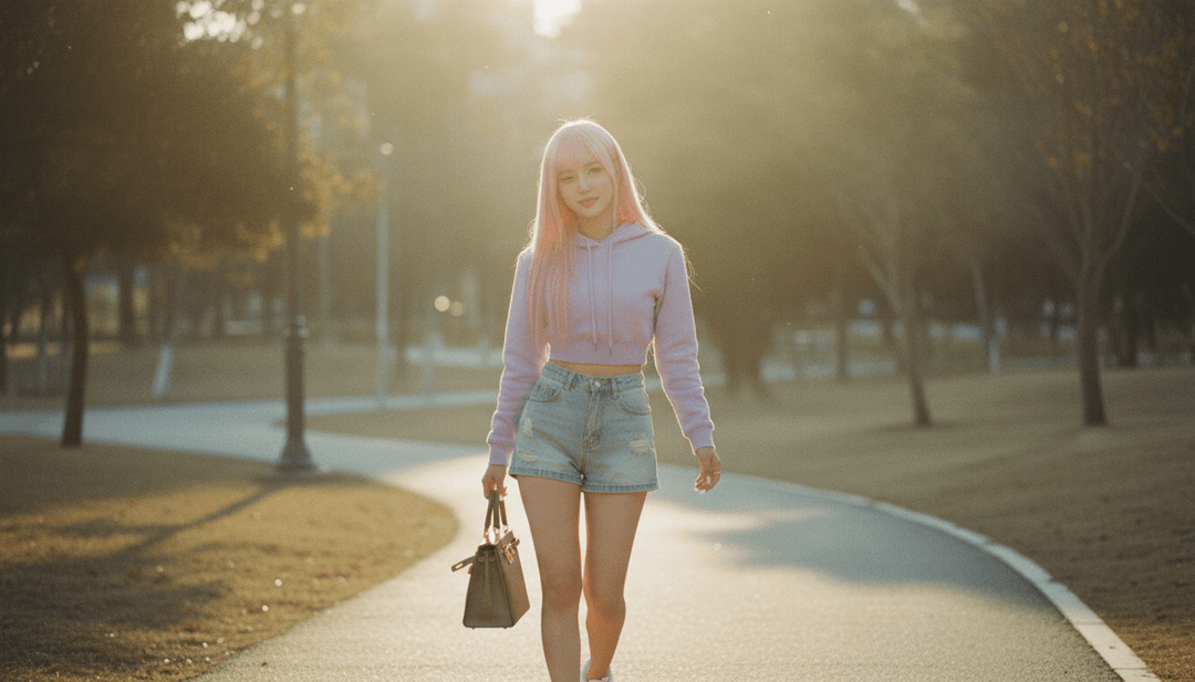 LUCKI के 'I Don't Care...' ट्रैप बीट्स पर प्रतिक्रिया करते गतिशील विज़ुअलाइज़र, जो अमूर्त शहरी परिदृश्य दिखाते हैं।