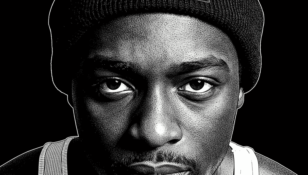 L'IA analyse les éléments contrastés hip-hop et trap de la chanson 'Beauty and the Beast' de JM, visualisant des paysages urbains dynamiques et des éléments mystiques.