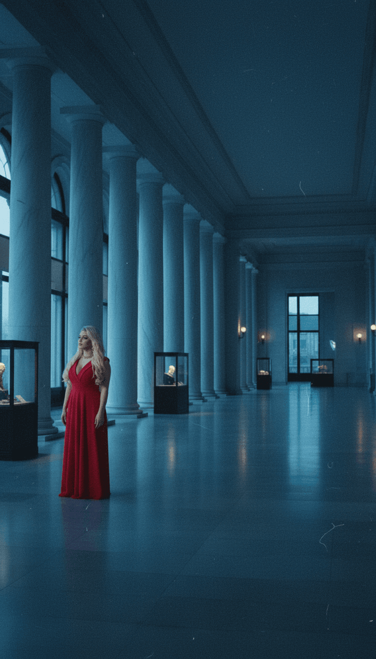 Représentation abstraite de l'IA analysant les formes d'onde de la chanson, les formes de cœur et les éléments classiques pour le concept de clip musical 'Cuore Aperto bello❤️'.