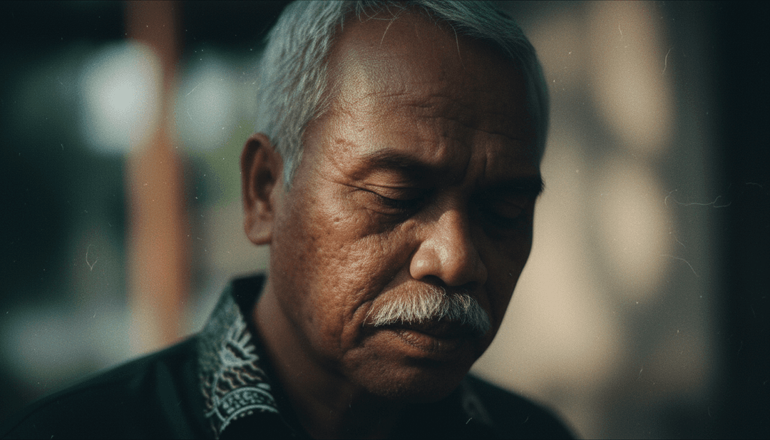 画面で再生される'Guru Pencen.mp3'の最終生成ミュージックビデオ。調和の取れたビジュアルと歌詞、freebeat.aiのロゴが特徴です。