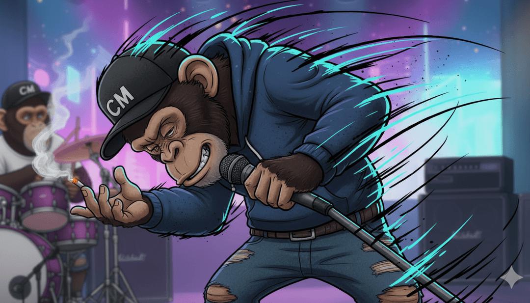 एआई CIGGY MONKEE के जटिल तरंगरूप का विश्लेषण कर रहा है, जिसमें आक्रामक मेटलकोर गिटार रिफ्स और गतिशील रैप मेटल वोकल पैटर्न को उजागर किया गया है।