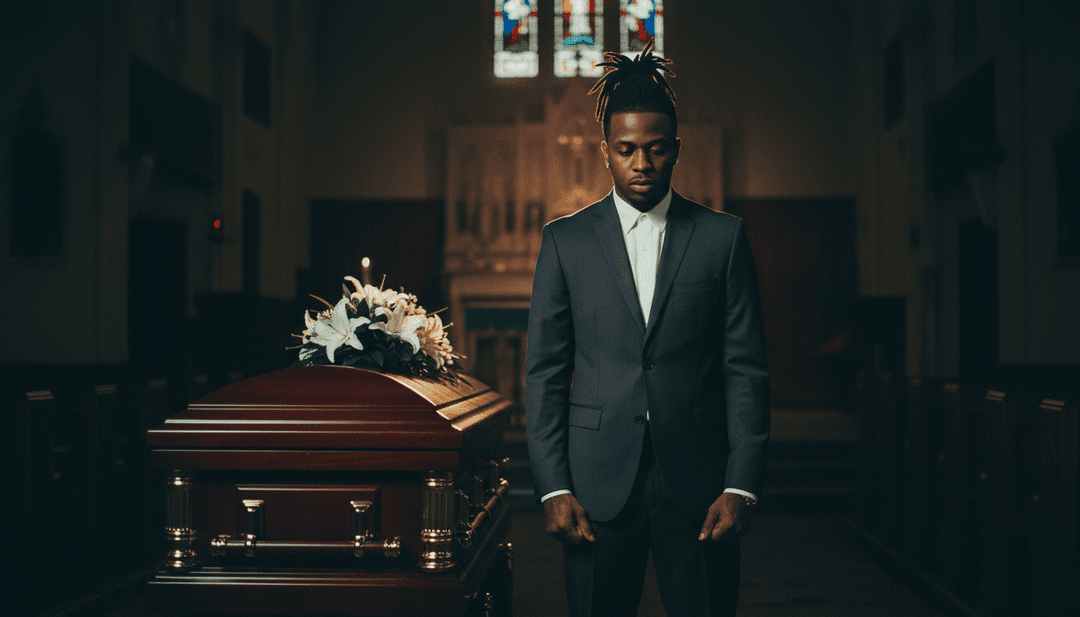 AI가 처리하는 멜랑콜리한 R&B 음악의 추상적인 시각적 표현, 음파가 미묘한 색상 팔레트로 변환되는 모습.