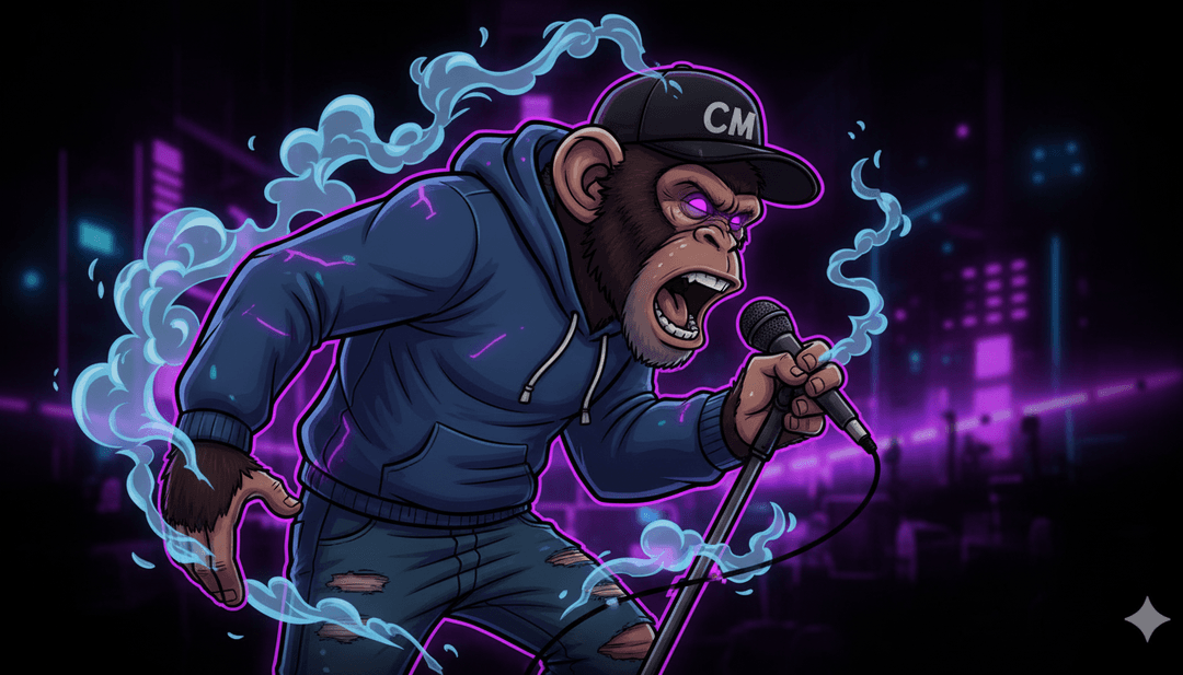 動態視覺呈現一個Mosh pit形成,反映wiedel8的CIGGY MONKEE .mp3的能量,由freebeat.ai生成。