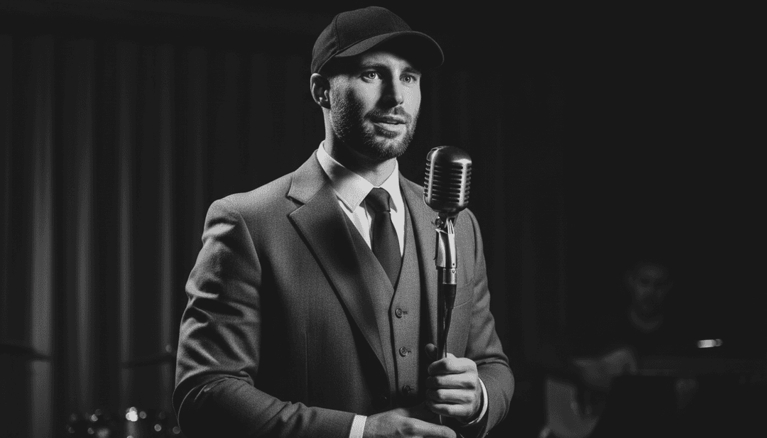 स्क्रीन पर एक दृश्य सिम्फनी बनाते हुए एनिमेटेड बिग बैंड वाद्ययंत्र।