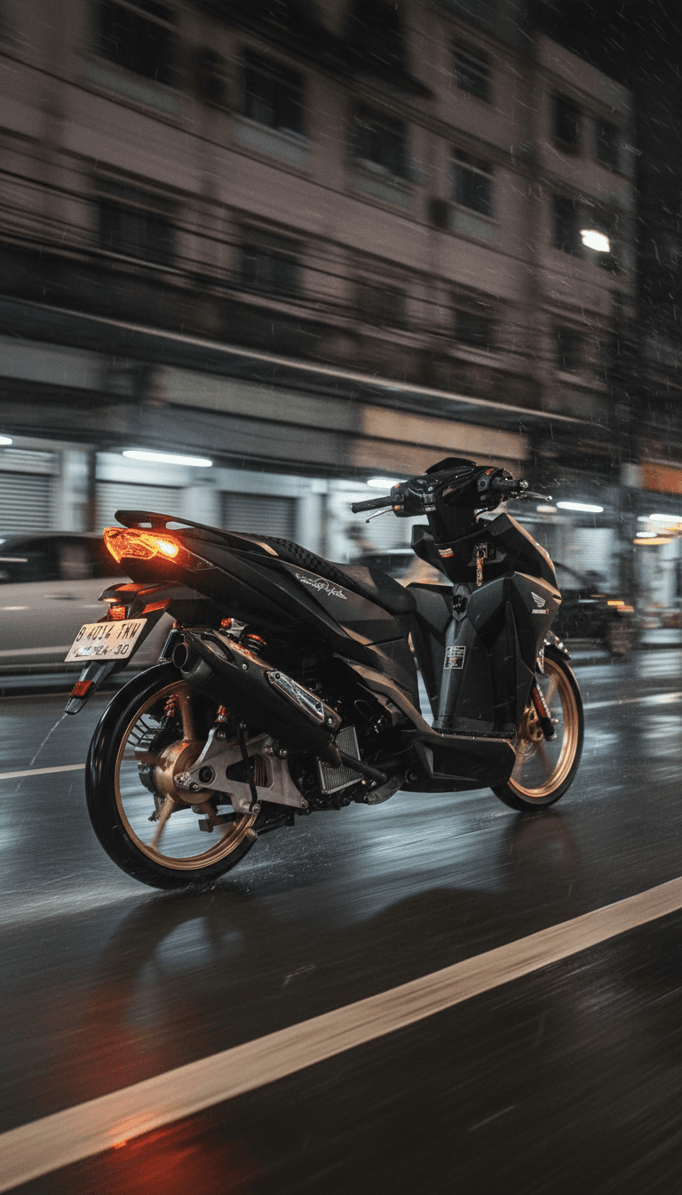 AI द्वारा rinikurniawati2306 के "Gas Sampai Pagi" के लिए डांगडुत संगीत की जीवंत, ऊर्जावान ताल की व्याख्या, घूमते पैटर्न और स्पंदनशील रोशनी का चित्रण।