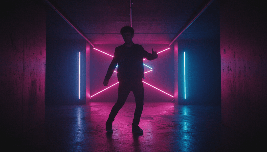 Un video musicale di alta qualità per Narigudo Aragão (1) riprodotto su uno schermo virtuale, che mostra immagini generate dall'IA per il funk brasiliano.