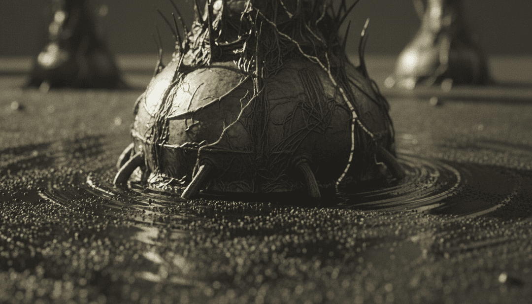 American Horror Story Theme के डरावने मूड का प्रतीक एक अंधेरा, धुंधलाता हुआ जंगल दृश्य