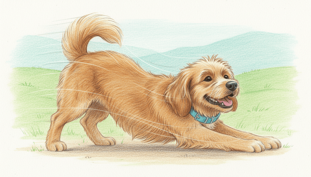 बच्चों के पॉप संगीत के एक हंसमुख तरंगरूप का विश्लेषण करने वाला एक एआई इंटरफ़ेस, जिसमें सूर्योदय, एक चंचल पपी और चमकीले, खुश रंगों का प्रतिनिधित्व करने वाले आइकन हैं।