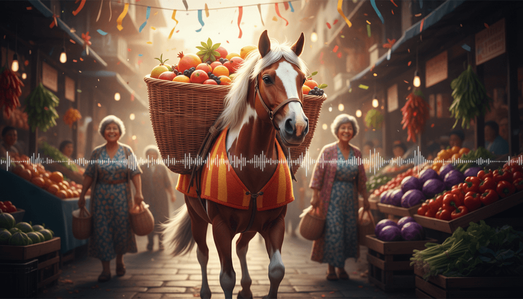 IA interpretando la esencia vibrante y rítmica de 'টাট্টুর বাজার' de salmunikram007, visualizando escenas de mercado y bailarines folclóricos indios tradicionales.