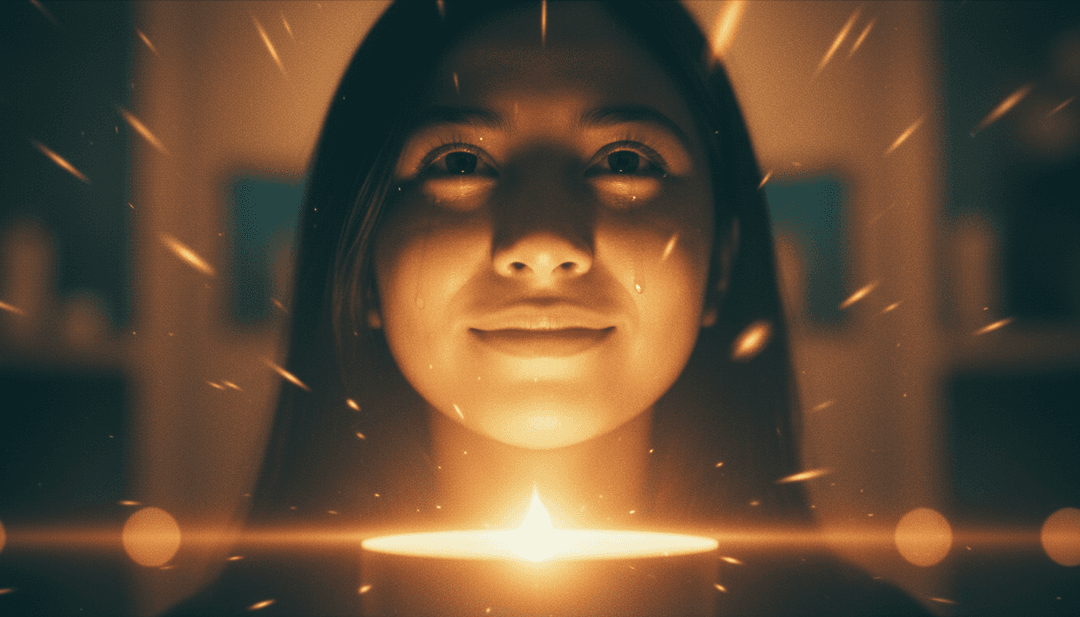 एक स्क्रीन पर चल रहा एक खूबसूरती से प्रस्तुत म्यूजिक वीडियो, एआई और संगीत की संयुक्त शक्ति को दर्शाता है।