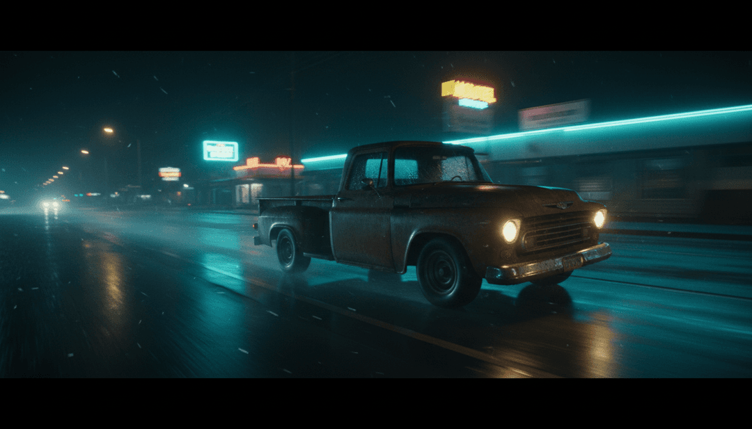 Um usuário criando seu próprio vídeo musical no freebeat.ai, com "Hell on Highway 9" tocando ao fundo, mostrando recursos fáceis de arrastar e soltar.