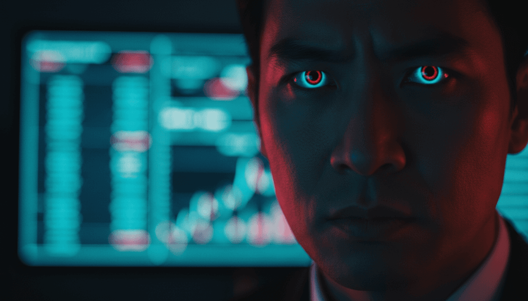 动态可视化器展示电子声波转化为抽象的城市景观和未来主义的都市风光,反映嘻哈和电子元素。