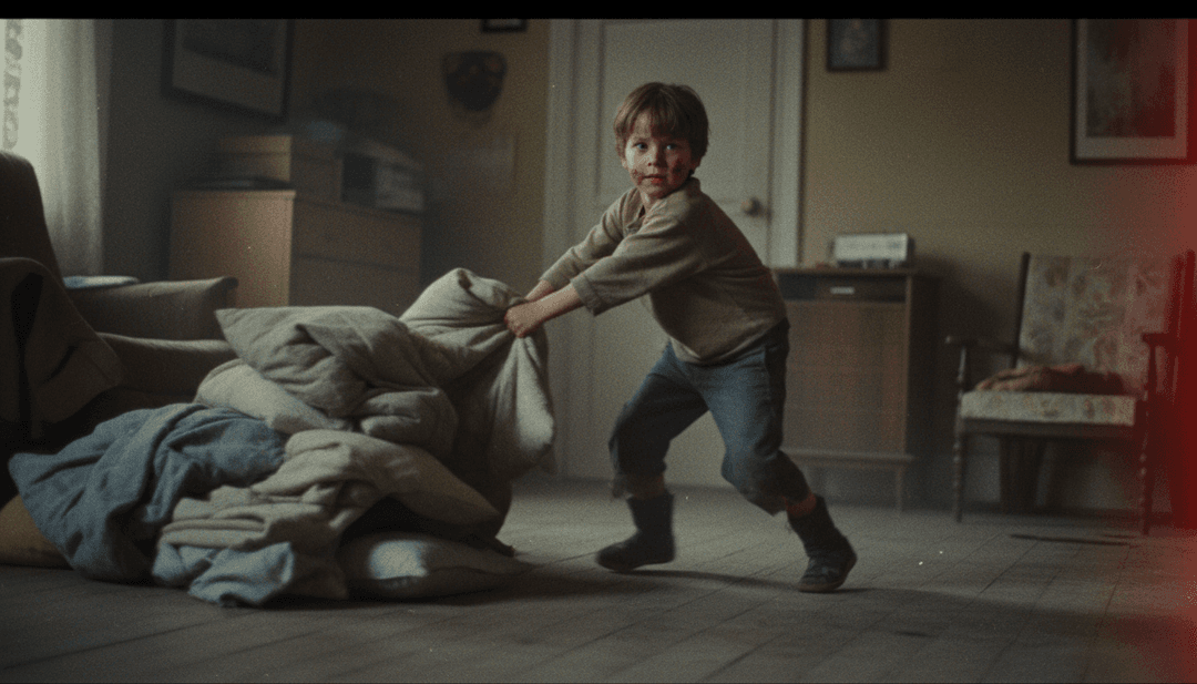 ギターリフが暗い空を横切る稲妻に、オーケストラの弦楽器が渦巻く幽玄なエネルギーに変化するダイナミックな視覚シーケンス。