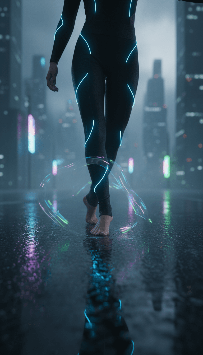 IA analisando ondas sonoras e uma representação digital de 'Uploaded File (Remix)' by v5, mostrando elementos energéticos de trap e pop e conceitos visuais.