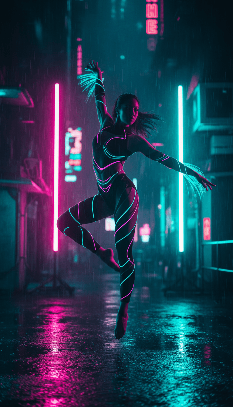 Visualizador dinâmico mostrando padrões de bateria trap e sintetizadores pop transformando-se em cenas animadas vibrantes e arte abstrata, específico para 'Uploaded File (Remix)'.