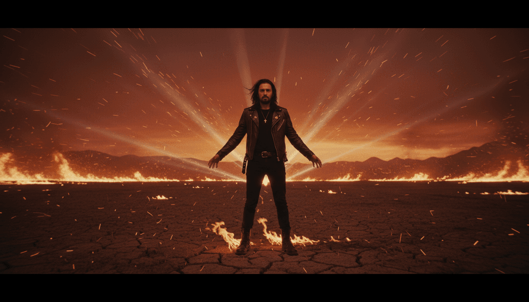 Videoclipe final dinâmico para 'GO' de Lxvz, apresentando visuais gerados por IA e sobreposições de texto.