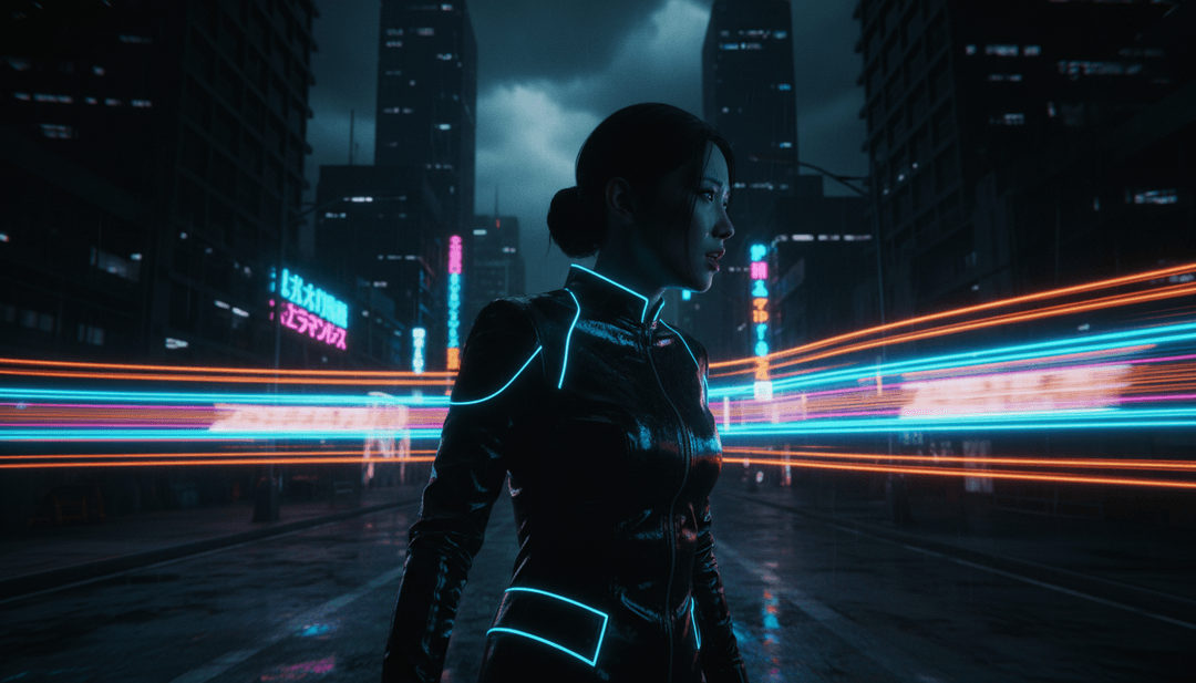 从“Janis – Addicted”的音频元素中构思视觉场景,展示通过AI进行的MP3到MP4转换。