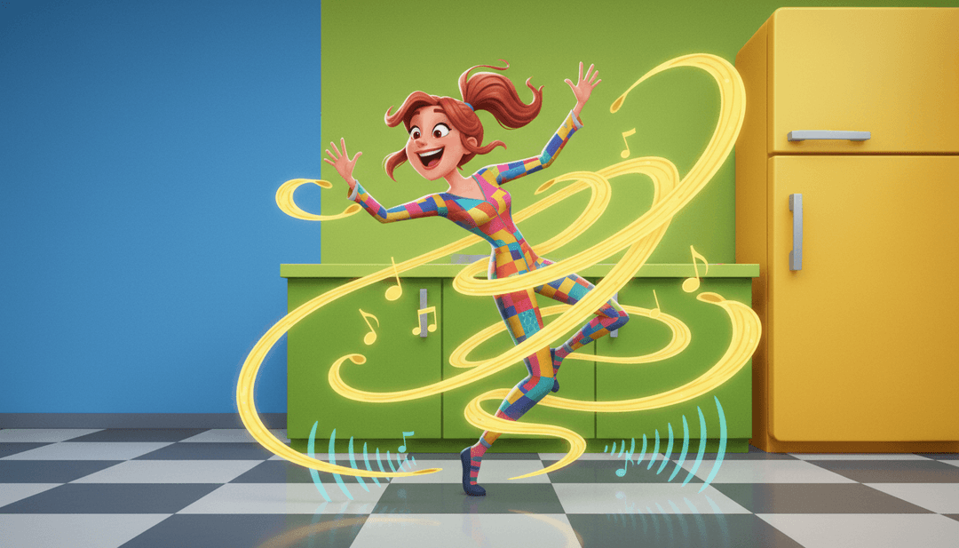 Um quadro de vídeo musical finalizado e de alta qualidade mostrando Isabella, a fada, cercada por luz mágica, com o logotipo freebeat.ai sutilmente integrado.