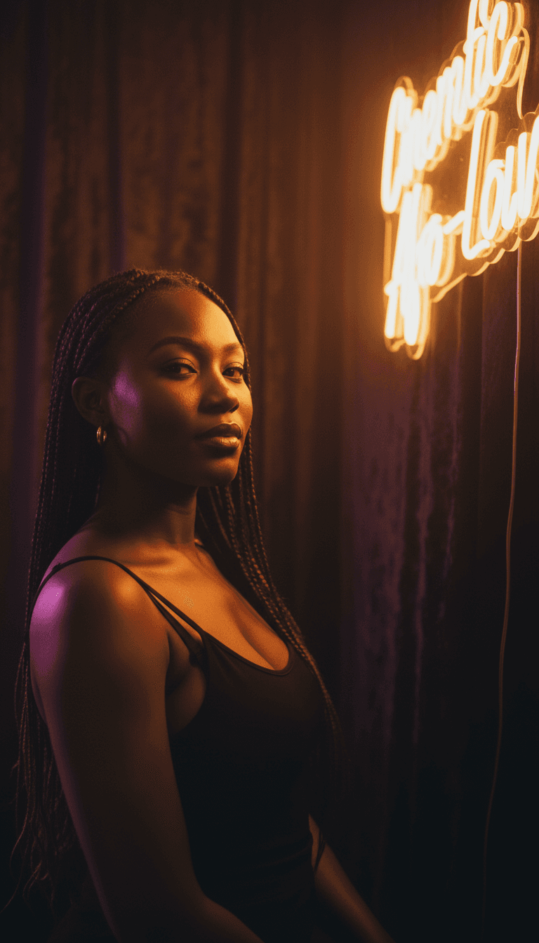 Afrobeat 节奏和 Dancehall 能量融合的抽象视觉表现,代码行流入充满活力的音符中,象征着 AI 对 'Ginger Me Slow' 的诠释。