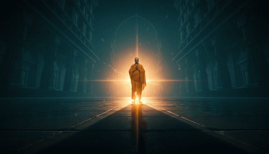 动态视觉效果响应灵修音乐的高潮,动画精神图案、发光的莲花花瓣和有节奏的光影模式反映了印度斯坦古典乐器演奏。