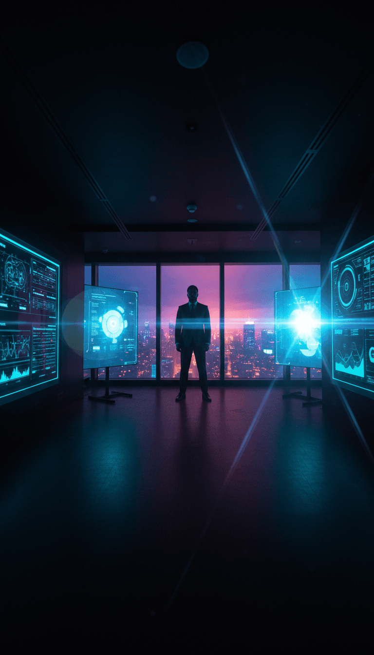 Una interfaz de IA analizando complejas formas de onda de audio y patrones líricos de una canción de trap de alta energía, mostrando palabras clave como 'go', 'flow' y 'energy', ilustrando la inmersión profunda de un generador de videos musicales con IA.