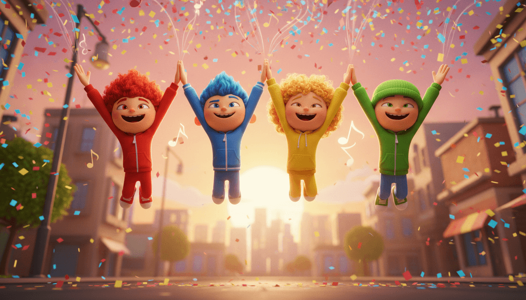 Un niño observando con alegría un video musical creado a medida en una tableta, mostrando la facilidad de uso de freebeat.ai.