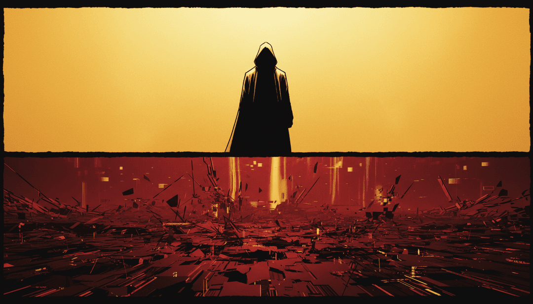 Wermlandiaの「Alone」の力強いリズムとボーカルに完璧に同期した、荒涼とした都市環境と孤独な人物のダイナミックなAI生成シーン。