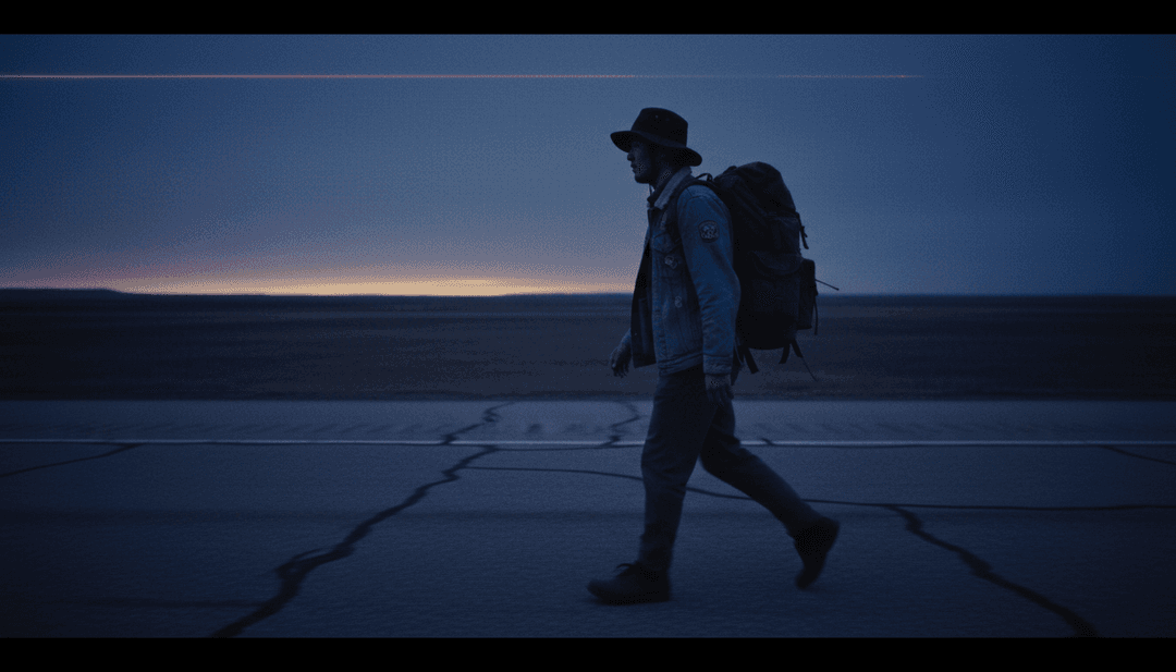 Representação abstrata de ondas sonoras se transformando em arte visual para um vídeo musical de jazz.