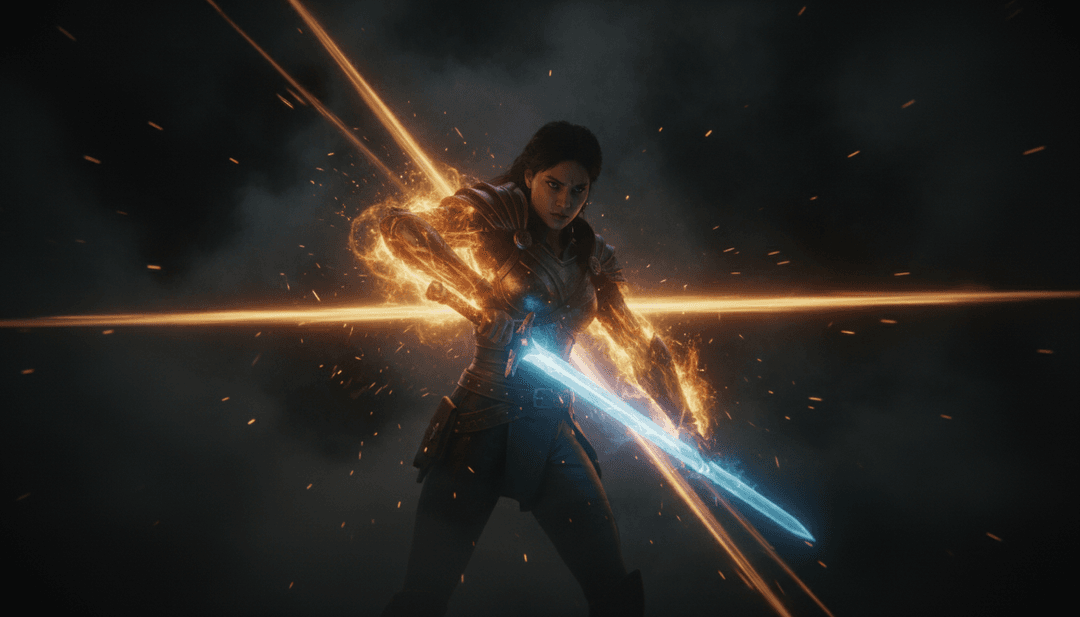 Una scena celebrativa che mostra un video musicale finito per 'Luce dentro Mè' riprodotto su un grande schermo digitale, con diversi creatori di contenuti che ammirano il risultato alimentato da freebeat.ai.