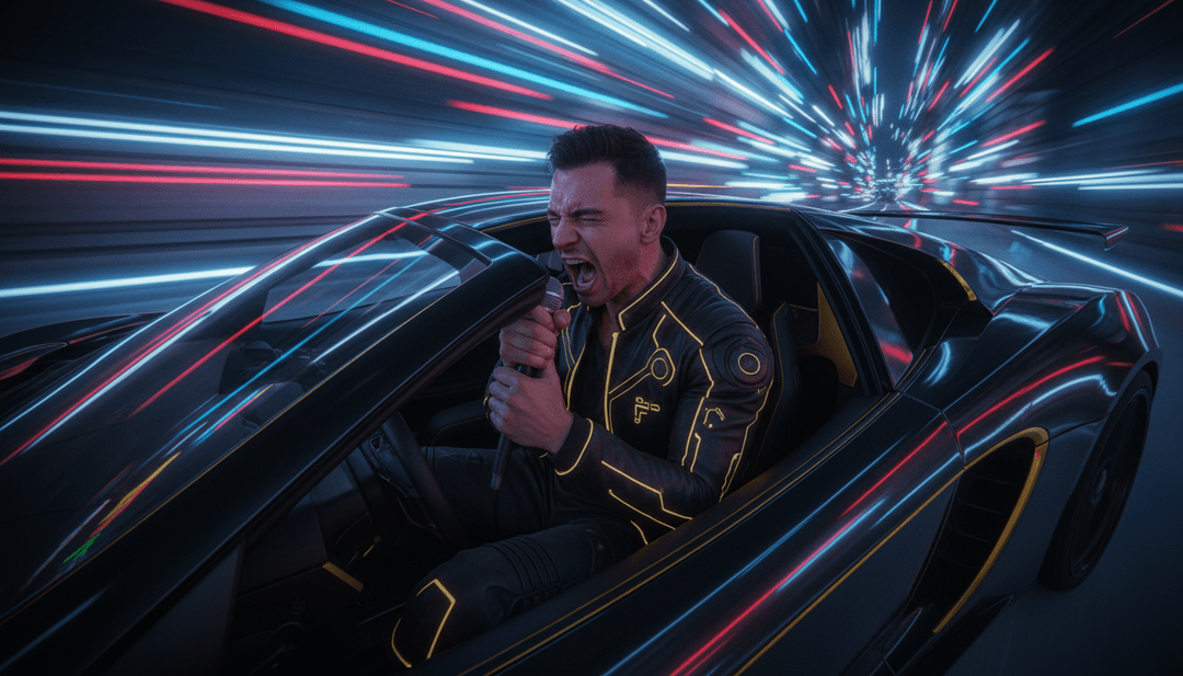 动态视觉效果响应电子舞曲的骤降,抽象形状和发光线条与节拍同步