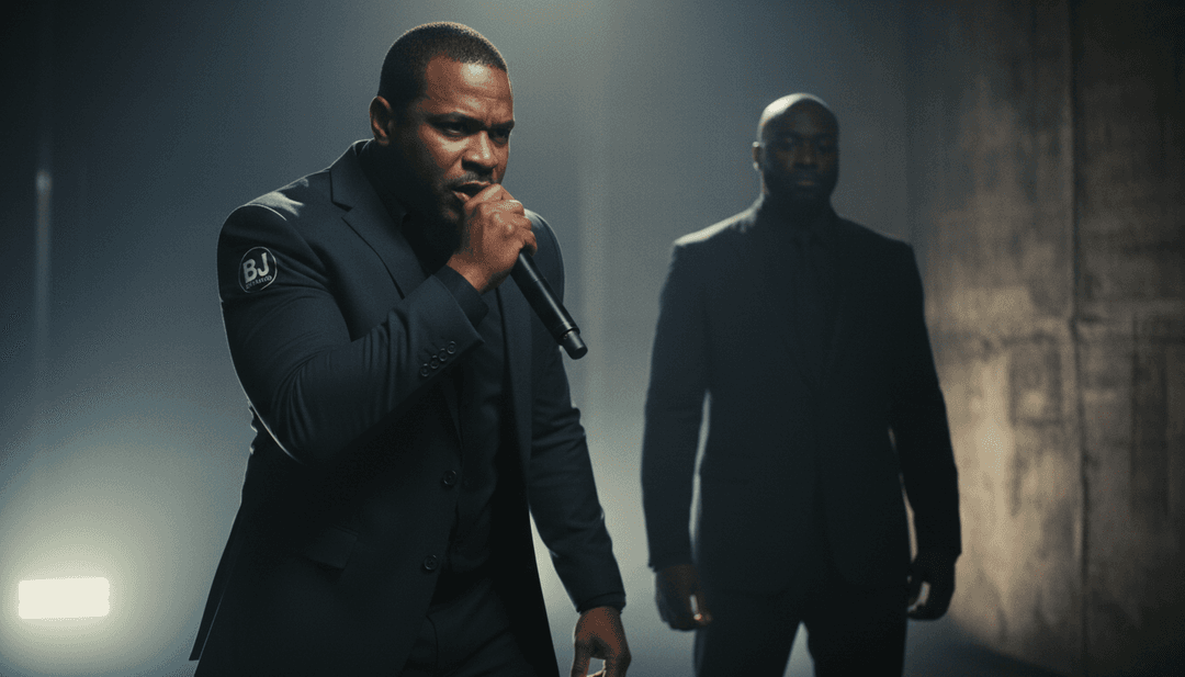 हिप-हॉप बीट्स और शहरी आत्मनिरीक्षण का अमूर्त दृश्य प्रतिनिधित्व, एआई एक गाने के भावनात्मक मूल का विश्लेषण कर रहा है।