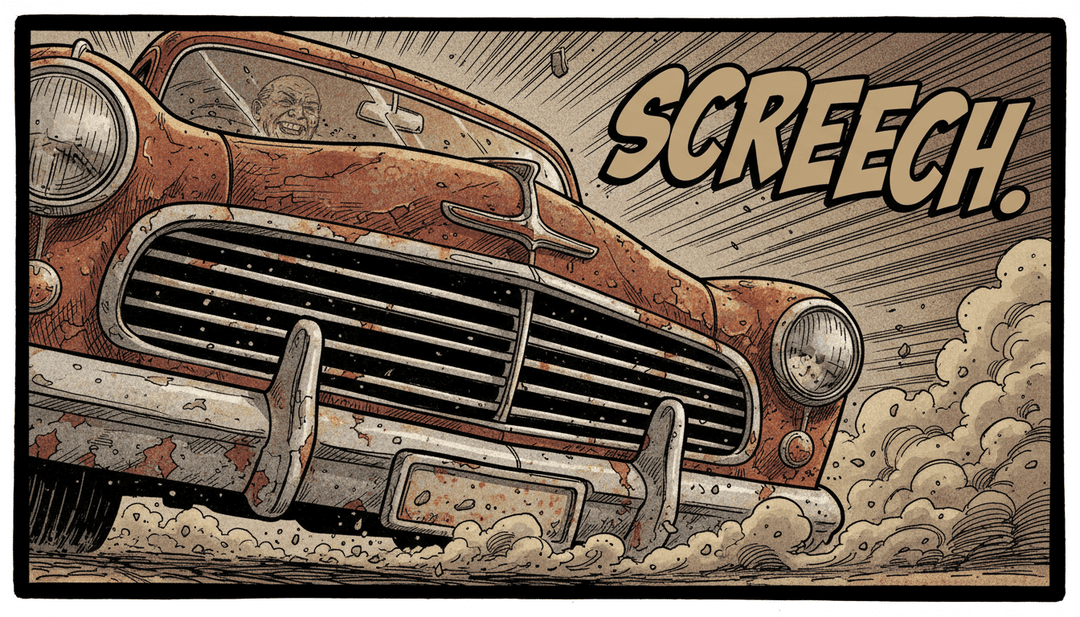 Séquence visuelle dynamique d'un vieil homme s'échappant d'une prison de haute sécurité, parfaitement synchronisée avec les riffs de guitare et les battements de batterie de thrash metal.