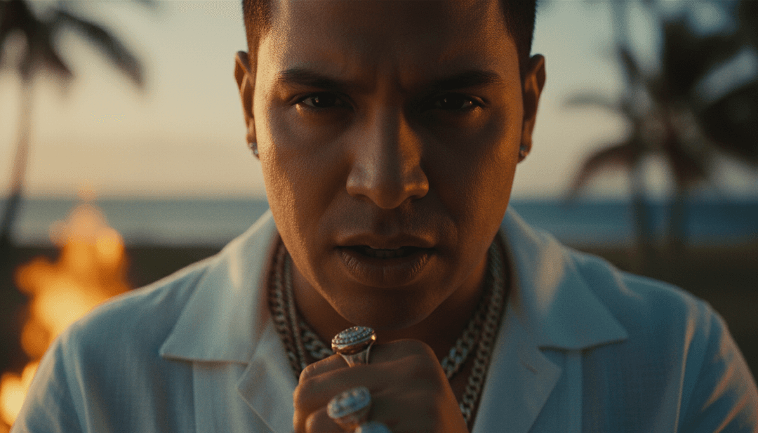 Un video musicale finito e di alta qualità per 'LA PLENA' visualizzato su uno schermo di smartphone, con un utente sorridente, che indica soddisfazione.