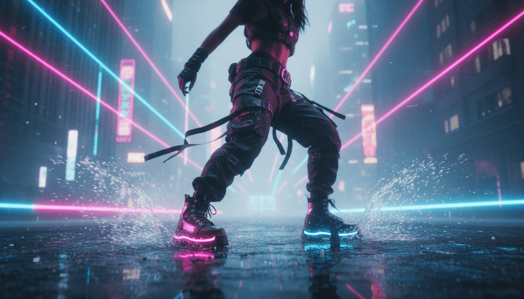 一段快节奏的动画,描绘一个儿童角色与一个弹跳球 playful 互动,然后在一个冒泡的烧杯前若有所思地停顿,象征着歌曲节拍和歌词警告的视觉呈现。