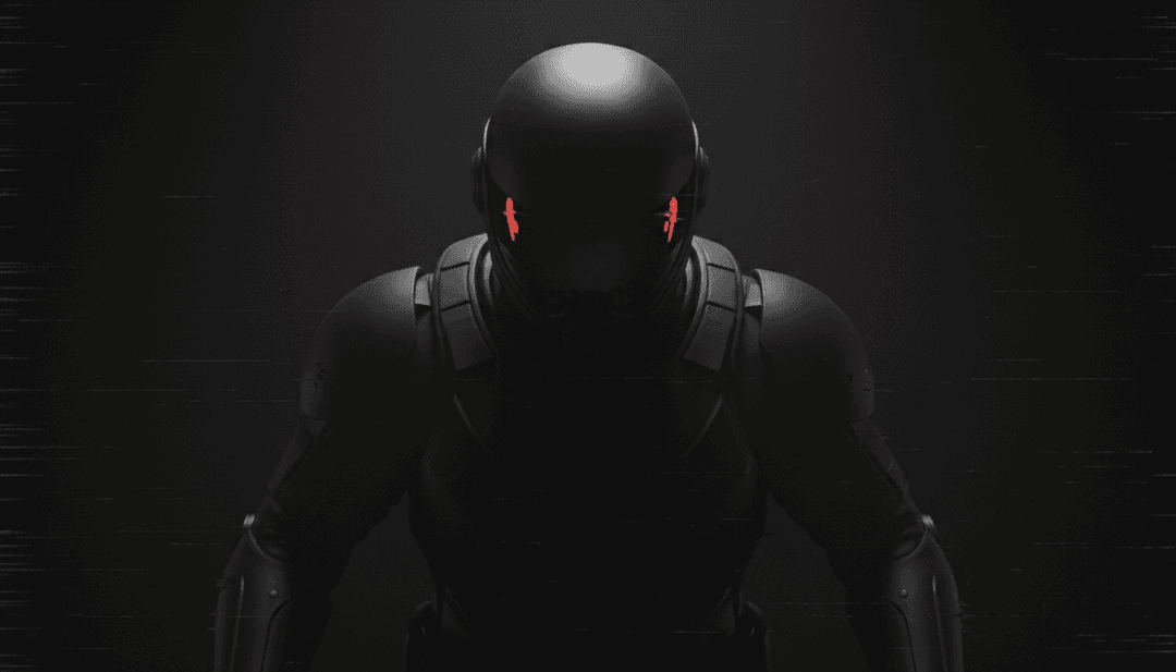 AI 分析重金屬新金屬音軌的聲波,將低音頻率視覺化為搏動的血紅色線條,背景為黑暗的工業場景。